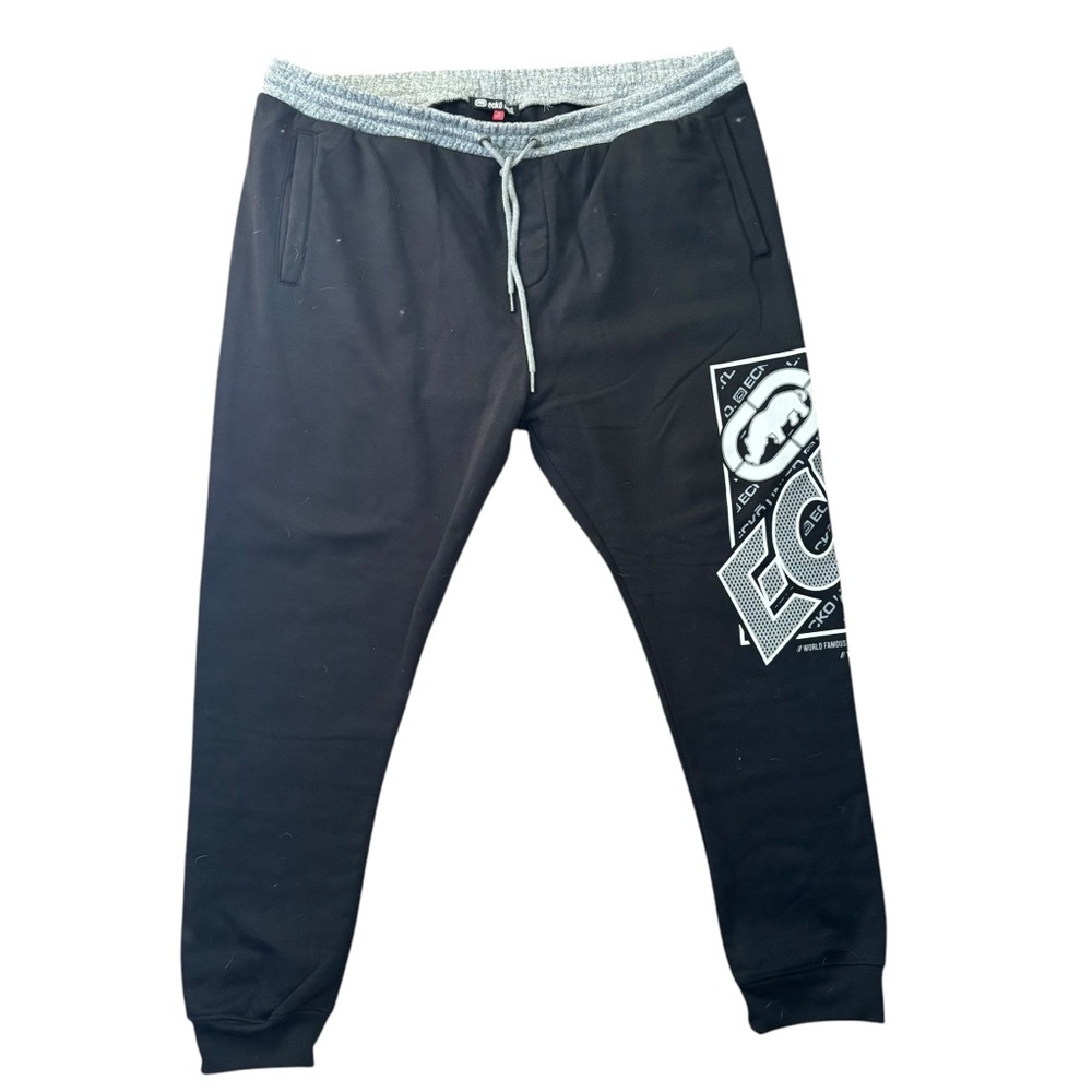 Ecko unltd black sweats single leg large graphic men's 3XL